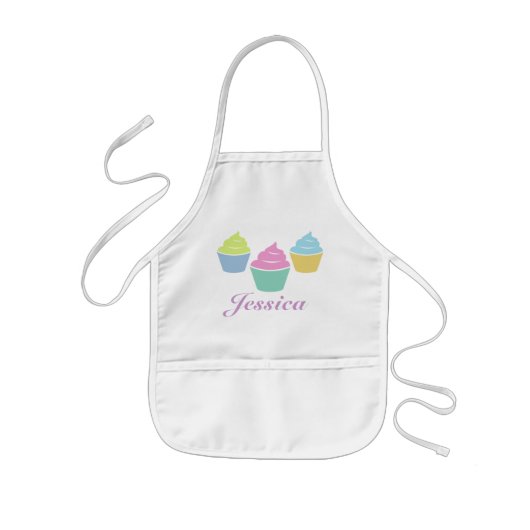 Tablier Enfant tablier de cuisson pour enfants avec nom et cupcak (Devant)