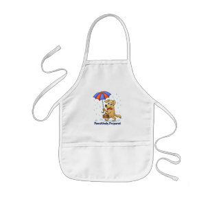 Tablier Enfant Totalement Prêt – Chien Mignon avec Parapluie