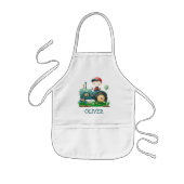 Tablier Enfant Tracteur vert mignon pour garçons Personnalisé (Devant)