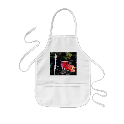 Tablier Enfant Train rouge et glace (Devant)