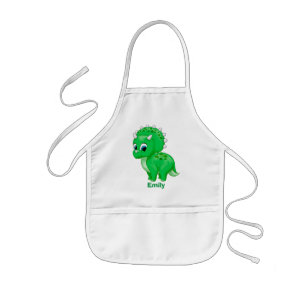 Tablier Enfant Tricératops Bébé Vert Cute Dinosaur