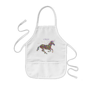 Tablier Enfant Unicorne mousseux enfants tablier. Nom personnalis