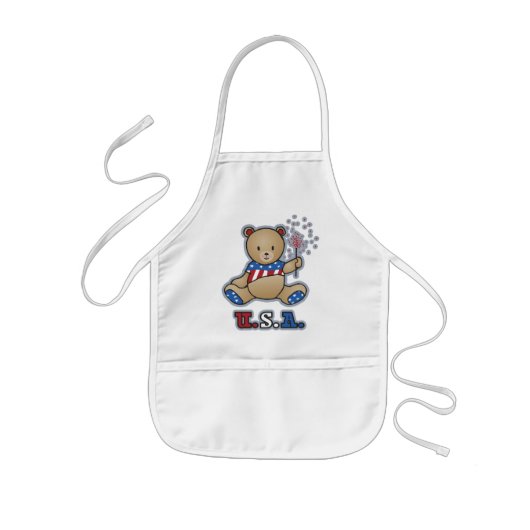 Tablier Enfant USA Teddy Bear tablier de l'enfant (Devant)