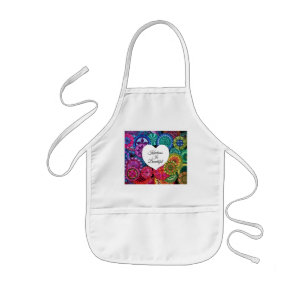 Tablier Enfant Watercolor Rainbow Mandala With Heart