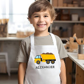 Tablier Enfant Yellow Dump Truck Personalized Construction