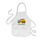 Tablier Enfant Yellow Dump Truck Personalized Construction (Devant)