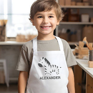 Tablier Enfant Zèbre Mignon Personnalisé