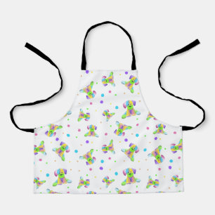 Tablier enfants arc-en-ciel chien chiot pois couleurs vive