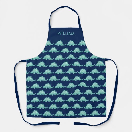Tablier Enfants Dinosaur Stegosaurus Prénom motif Apron (Recto)