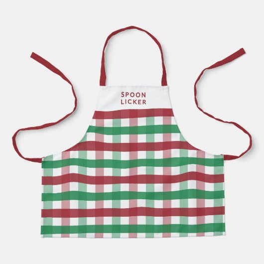 Tablier Enfants Drôle Cuisson de Noël Plaid Cuillère Licke (Recto)
