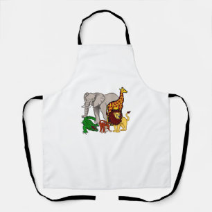 Tablier Enfants Eléphant Giraffe Garçons Filles Lion Zoo A
