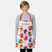 Tablier Enfants Empreintes peintes colorées (Porté)