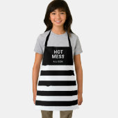 Tablier Enfants Funny Hot Mess Black Stripes Personnalisé (Insitu)