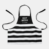 Tablier Enfants Funny Hot Mess Black Stripes Personnalisé (Recto)