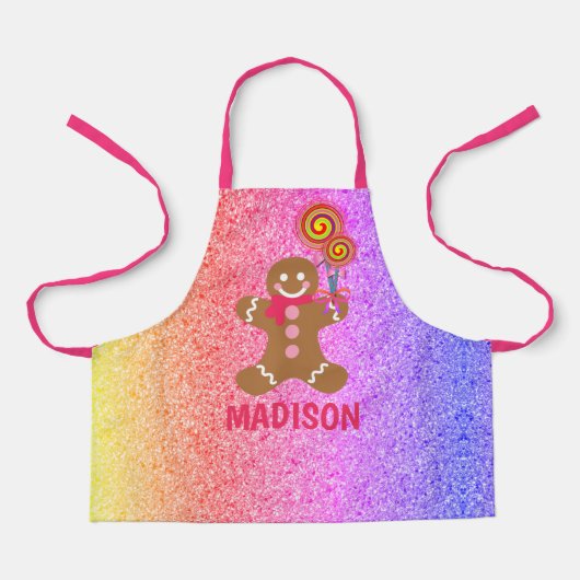Tablier Enfants mignonette Parties scintillant arc-en-ciel (Recto)