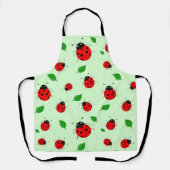 Tablier Enfants mignonne Rouge coccinelle et congé vert en (Recto)