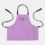 Tablier Enfants mignonne violet Script Monogramme personna (Recto)
