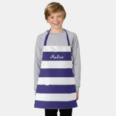 Tablier Enfants mignonnes rayures violettes Artisanat pers (Porté)