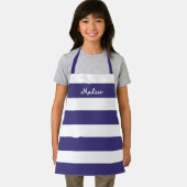 Tablier Enfants mignonnes rayures violettes Artisanat pers (Insitu)