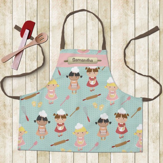 Tablier Enfants mignons avec des poubelles roulantes Cuiss