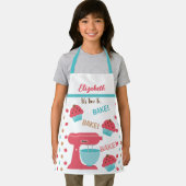 Tablier Enfants mignons Il est temps de cuire rose Turquoi (Insitu)