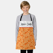 Tablier Enfants motifs au citron jaune orange customisé (Porté)
