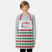 Tablier Enfants Noël Cuisinière Nom de l'équipage Plaid Co (Porté)