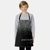 Tablier Enfants Parties scintillant noire personnalisée No (Porté)