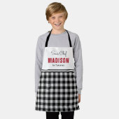 Tablier Enfants Plaid de buffle noir et blanc personnalisé (Porté)