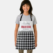 Tablier Enfants Plaid de buffle noir et blanc personnalisé (Insitu)