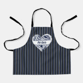 Tablier Enfants Sur Mesure, Coeur, Cuire BBQ Cuisiné (Recto)