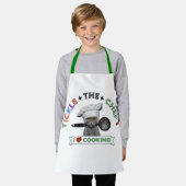 Tablier Enfants "Tickle Chef" Drôle chat Apron Vert (Porté)