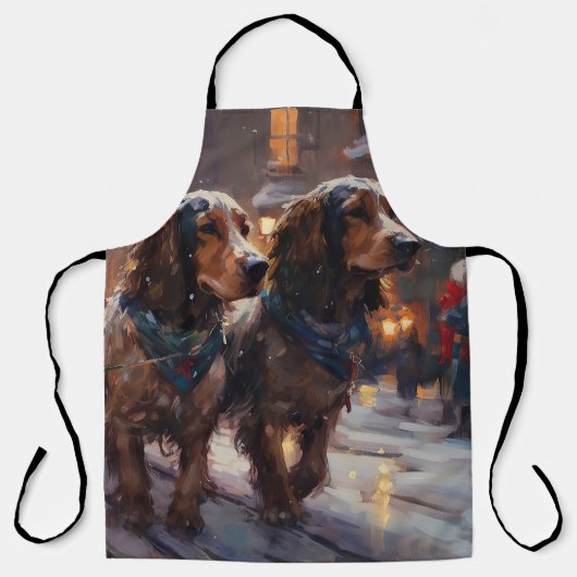 Tablier English Cocker Spaniel Saison des Fêtes de Noël (Recto)