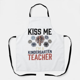 Tablier Enseignant de maternelle Feu d'artifice Vintage Co