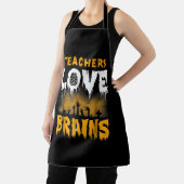 Tablier Enseignants Aimer les cerveaux Halloween (Insitu)