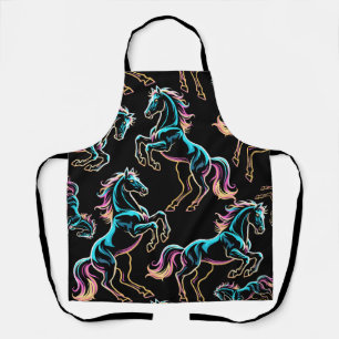 Tablier Enseigne au néon Cheval Style Rétro Glitch