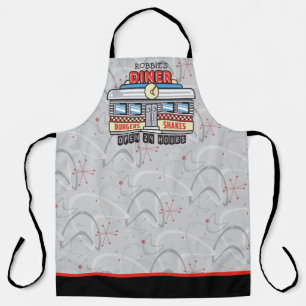 Tablier Enseigne de diner rétro personnalisée NAME 50's Di