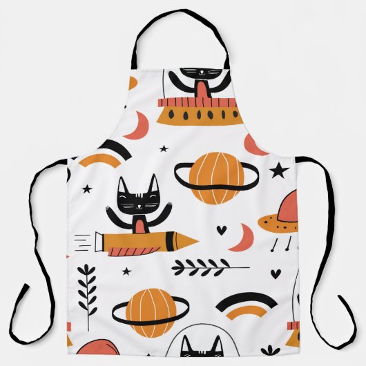 Tablier Ensemble de chats mignons illustration design vint (Recto)