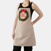 Tablier Ensemble de Feliz Navidad Merry Christmas Wreath B (Insitu)