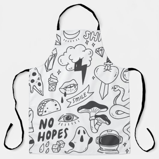 Tablier Ensemble de mignons gribouillis (Recto)
