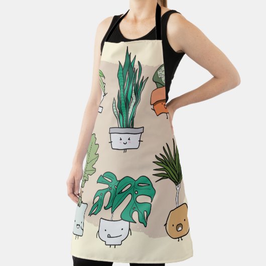 Tablier Ensemble de plantes de maison mignons dans des pot (Insitu)