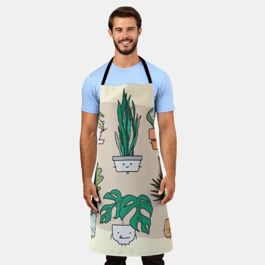 Tablier Ensemble de plantes de maison mignons dans des pot (Porté)