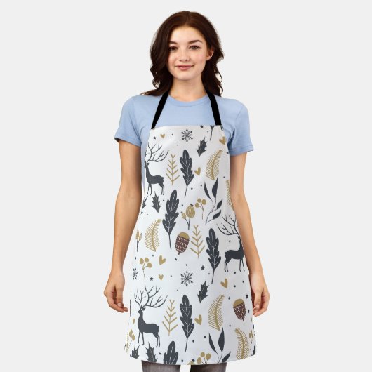 Tablier Ensemble de vœux joyeux de cerfs de Noël (Porté)