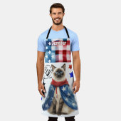 Tablier entièrement imprimé pour maman chatte siam (Porté)