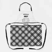 Tablier Entreprise Boulangerie Nom Noir & Blanc plaid (Recto)