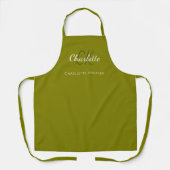Tablier Entreprise de nom de monogramme vert olive (Recto)