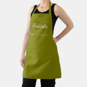 Tablier Entreprise de nom de monogramme vert olive (Insitu)