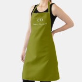 Tablier Entreprise de nom de monogramme vert olive (Insitu)