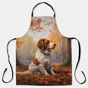 Tablier Épanouissement de Brittany Spaniel dans les feuill