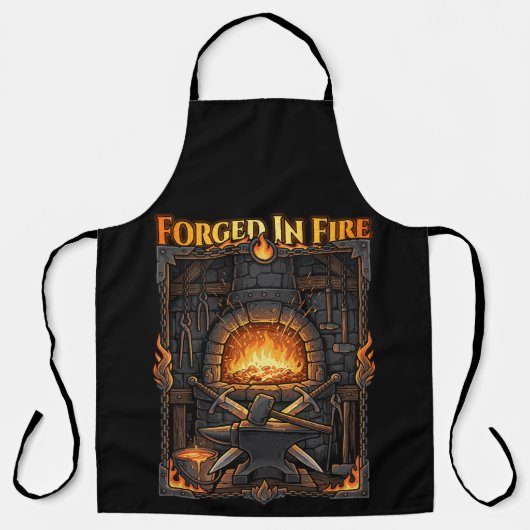 Tablier Epic Blacksmith Forge Anvil & Swords Fantasy Art (Recto)